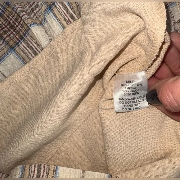 Fashion Nova Plaid Gauze Mini Skirt in Cream and Brown - Picture 9 of 10